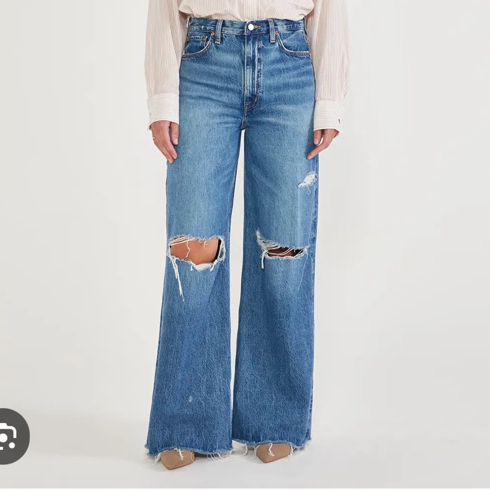 Etica Devon Wide Leg Distressed Jeans size 28